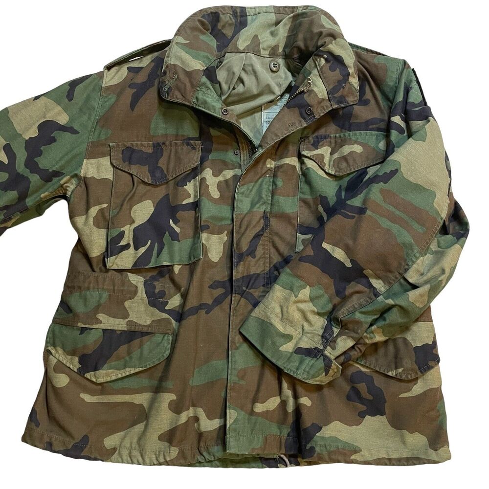 Vintage Camo US Army M65 Field Jacket Mens M Outdoors Work Streetwear USA